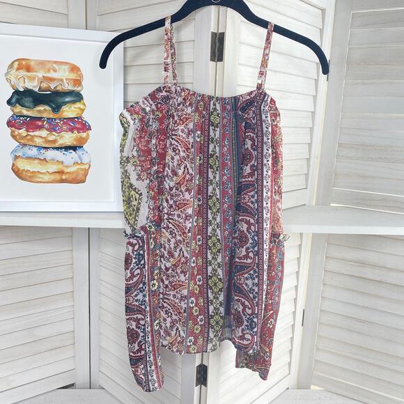 By & By red cold shoulder boho top - Picture 8 of 11